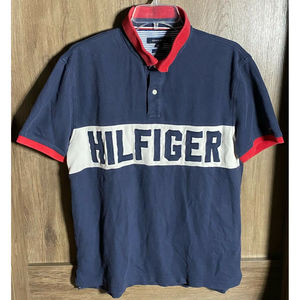 Tommy Hilfiger Spell Out Short Sleeve Blue Shirt Polo Preppy Size Large India